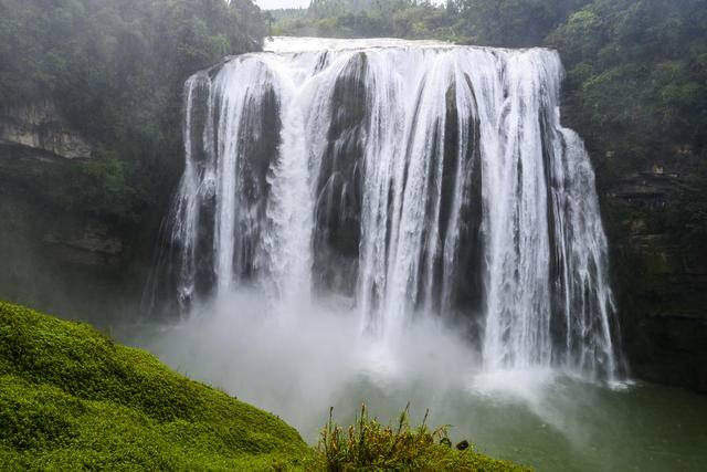 瀑布 岩石 山谷 水坝 喷泉