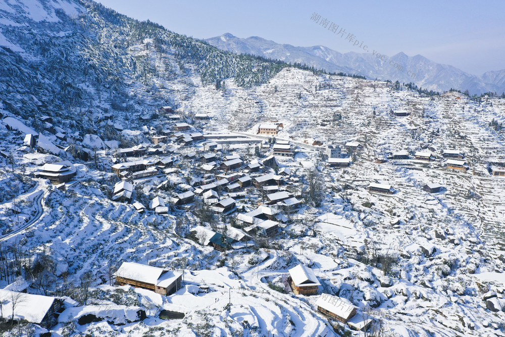 自然 花瑶 雪景 瑶寨 大托 石瀑