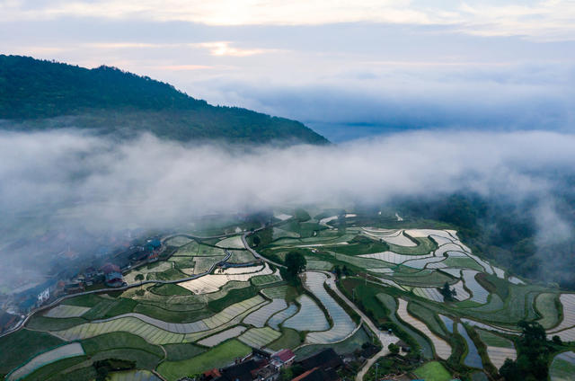 云雾 日出  梯田  农村 怀化辰溪