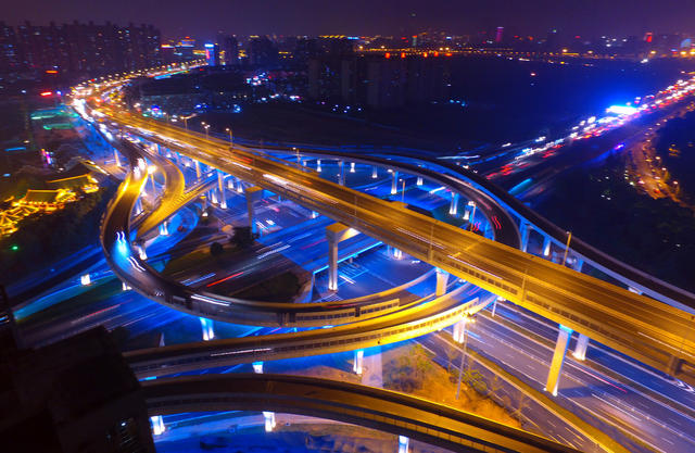 万家丽高架桥  夜景