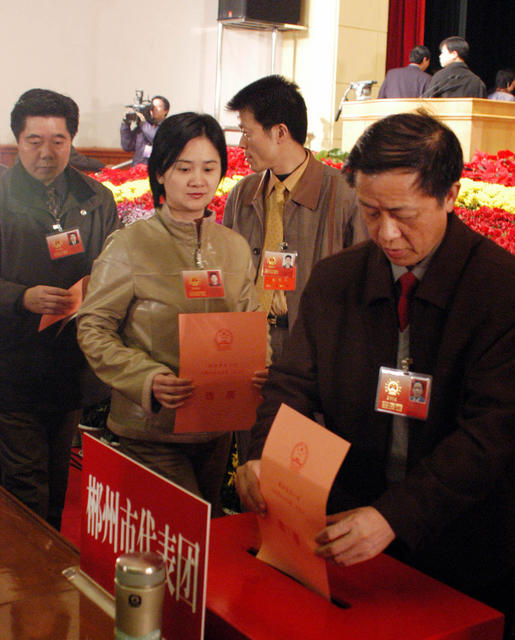 湖南省十届人大二次会议  投票选举