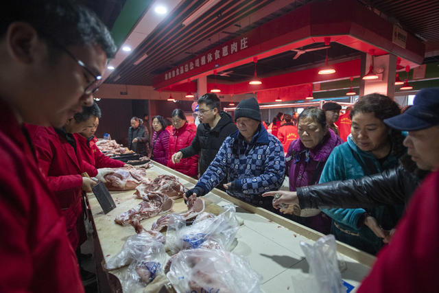 沙湖桥农贸市场 储备肉 猪肉 菜篮子 储备冻猪肉 