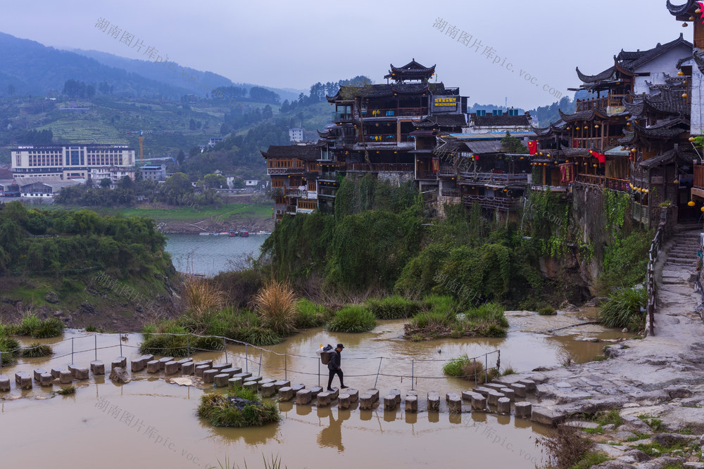 湘西自治州 芙蓉镇 古镇 旅游 风景