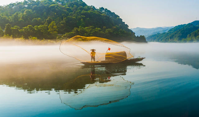 小东江  晨雾  秋景  虚无缥缈  