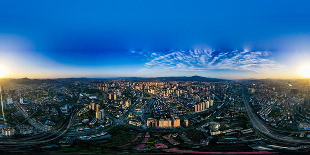 城市  建设  建筑  云雾  全景  怀化