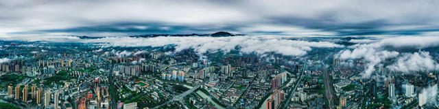 城市  建设  建筑  云雾  全景  怀化