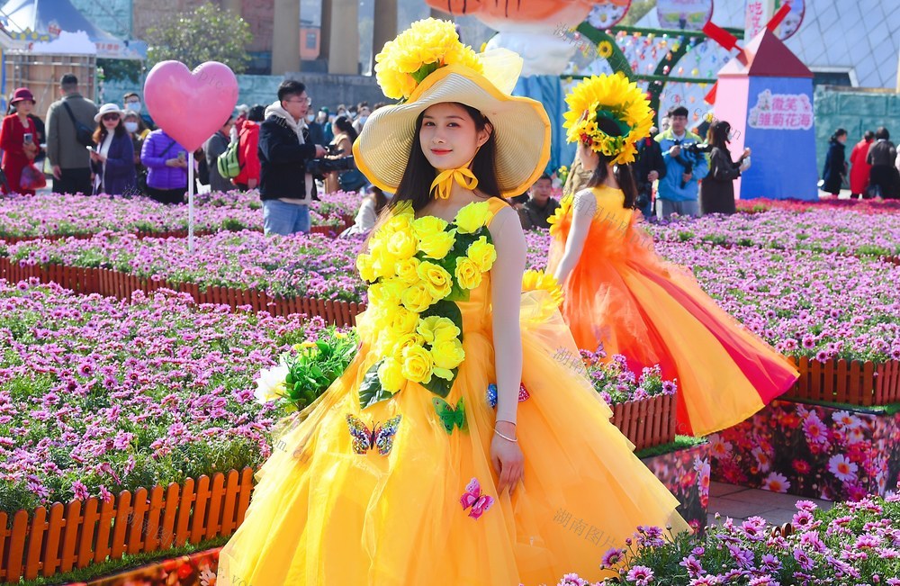 女人 花海