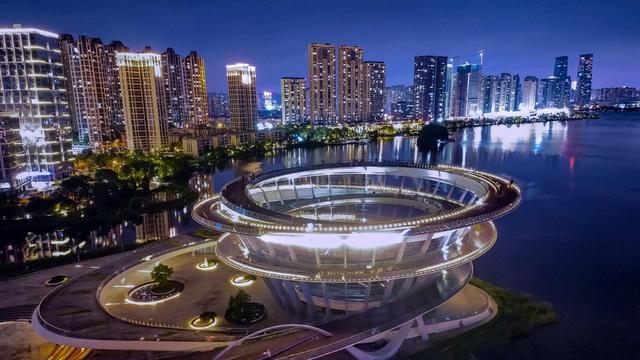 长沙夜景 梅溪湖城市岛