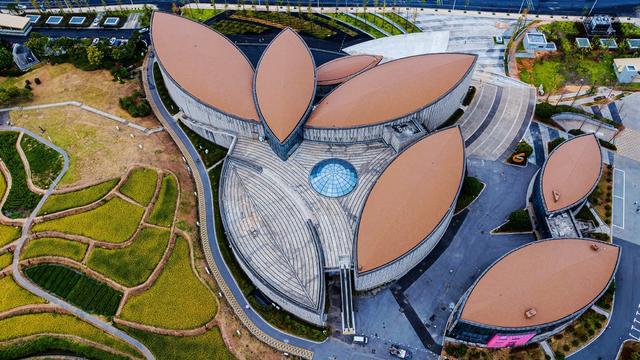 长沙风景  隆平水稻博物馆  航拍