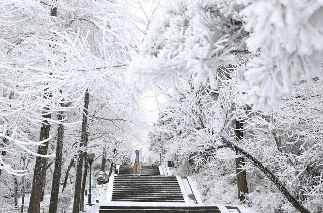 南岳 雪景 雾凇 壮美