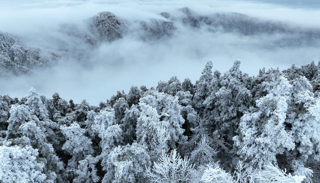 南岳 雪景 雾凇 壮美