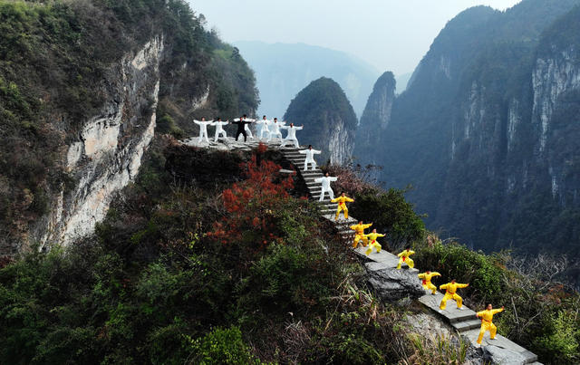 太极拳 师生 户外 锻炼