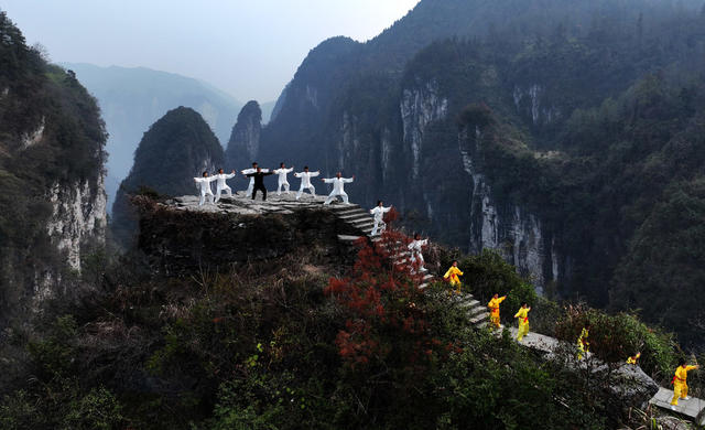 太极拳 师生 户外 锻炼