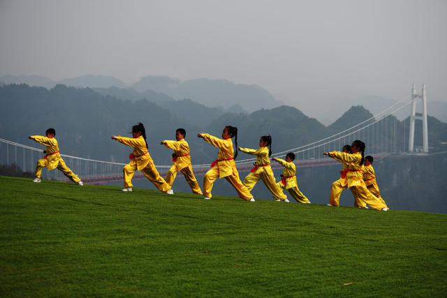 太极拳 师生 户外 锻炼