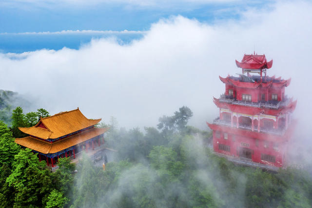 湖南 常德 风光 无人机 航拍 柳叶湖 太阳山