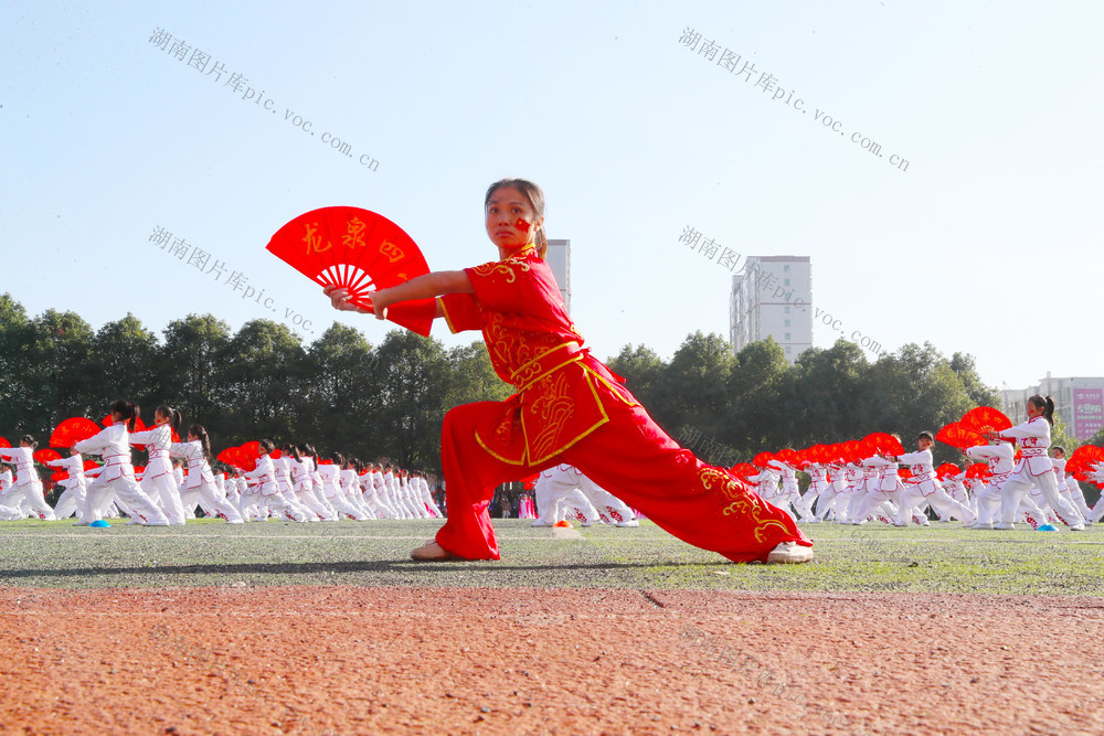 武术  功夫扇  课间  运动会