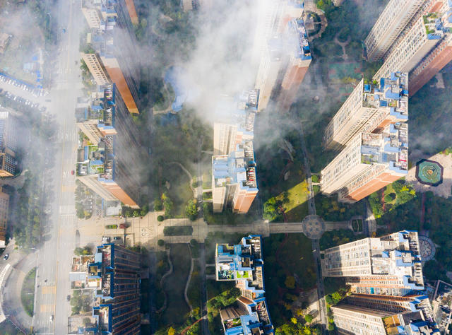 城市  自然  云雾  建筑