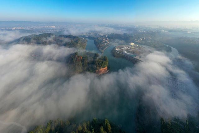 湖南，湘西，初冬，美景，色彩，村庄，如画，无人机