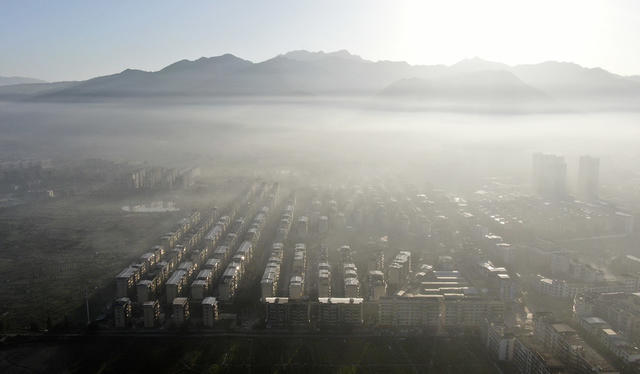 平流雾景观 云雾 城市 美如画