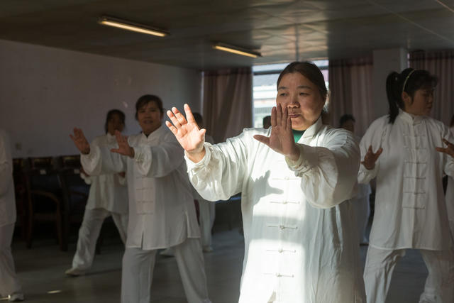乡村  太极拳  村民  万丰湖