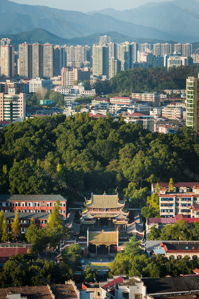 浏阳  文庙  城市  山  风景  楼房  古建