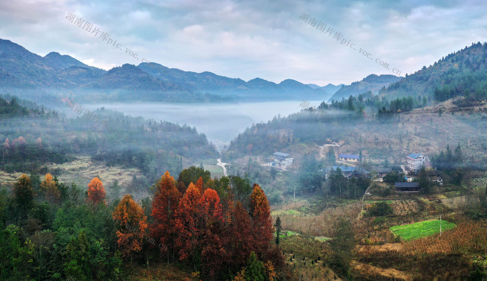 湘西，龙山，初冬，乡村，景色，迷人
