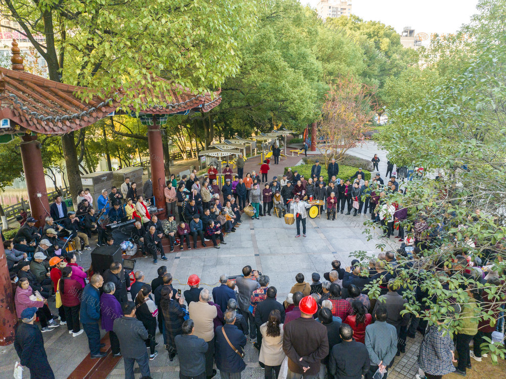 娄底,城市公园,,夕阳红,倾情演唱,戏曲