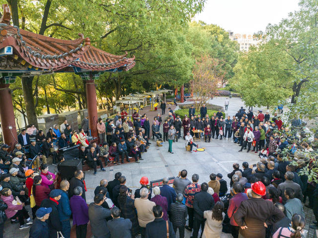 娄底,城市公园,,夕阳红,倾情演唱,戏曲