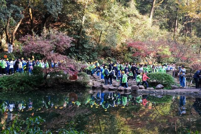 岳麓山，爱晚亭，游人如织