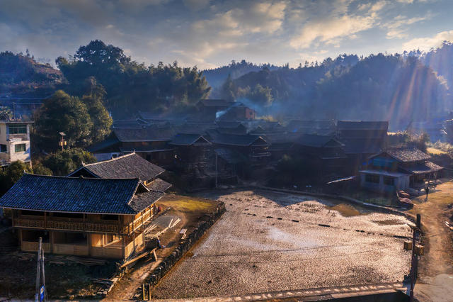 古村落 山水 田园 村道 村庄 房屋