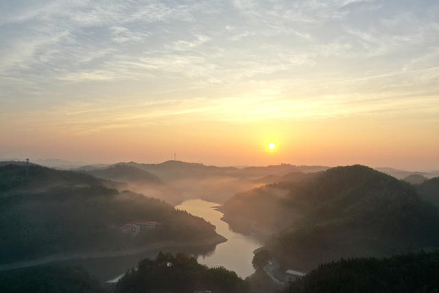 水库  库区  风景  自然  旅游  风光  航拍  户外  河长办