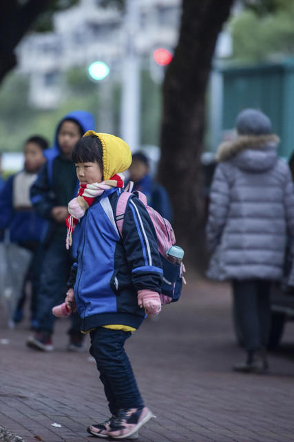 娄星区 寒潮  出行 "包裹严实"