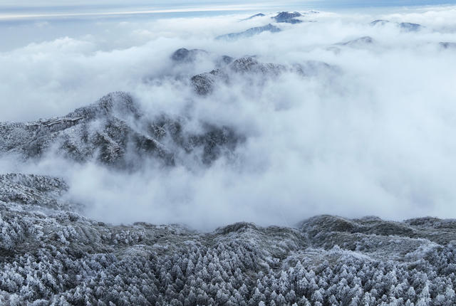 南岳 美景 冰雪 雾凇 