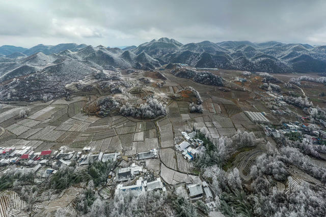 湖南，湘西，龙山，雾凇，低温，大雾，天气，高海拔，景观