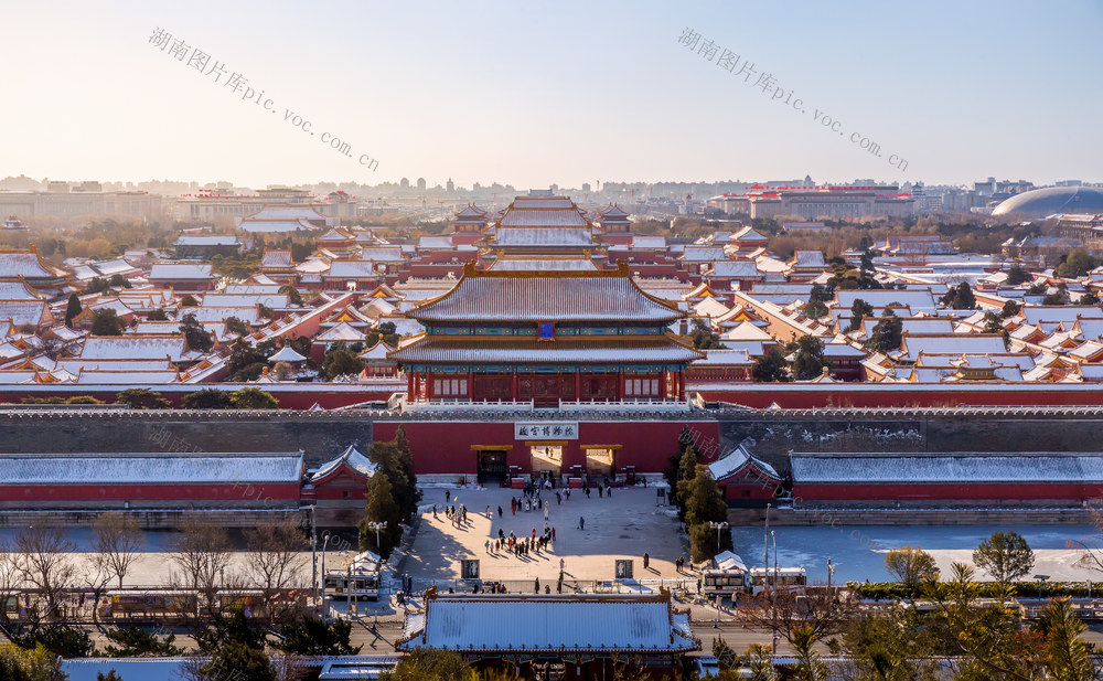 故宫 雪 天晴 蓝天 古建筑 