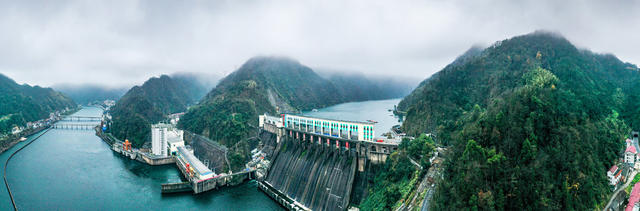 水库 山脉 河流 发电站 安化县 大坝