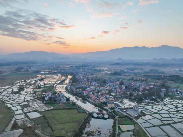 道县 乡村 晚霞 生态  画卷