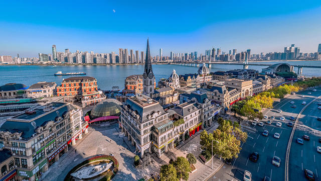 长沙  城市风景 渔人码头  欧美建筑  暖阳夕照
