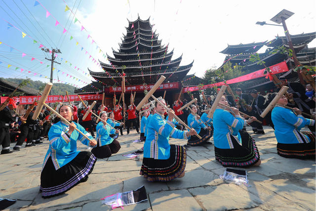 元旦 游客 村民 侗寨 民俗 侗年节 喜迎新年