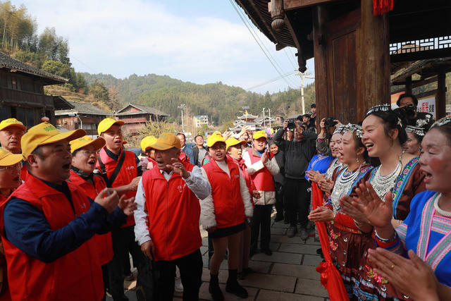 元旦 游客 村民 侗寨 民俗 侗年节 喜迎新年