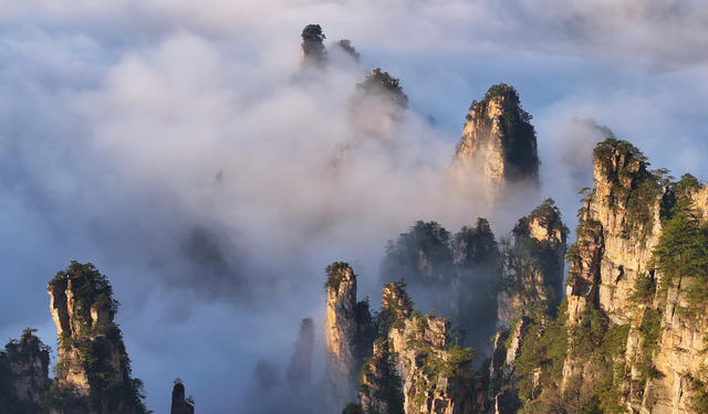 张家界 天子山 云海 