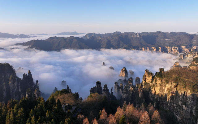 张家界 天子山 云海 