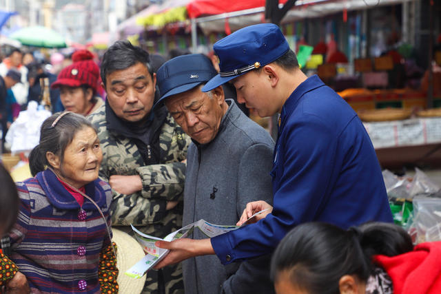 消防 宣传 冬季防火 市场 赶集 老百姓