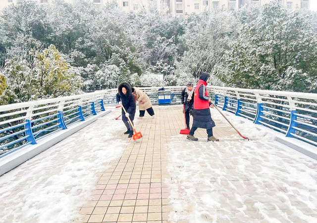 湖南  郴州 王仙岭   社区党员 
 志愿者  风雪清扫  表率    瑞雪兆丰年   黄建华