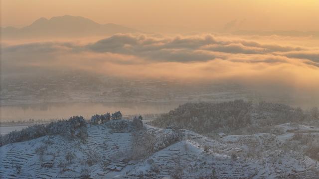 雪后阳光 云雾 新化 美景 云海日出 冰雪