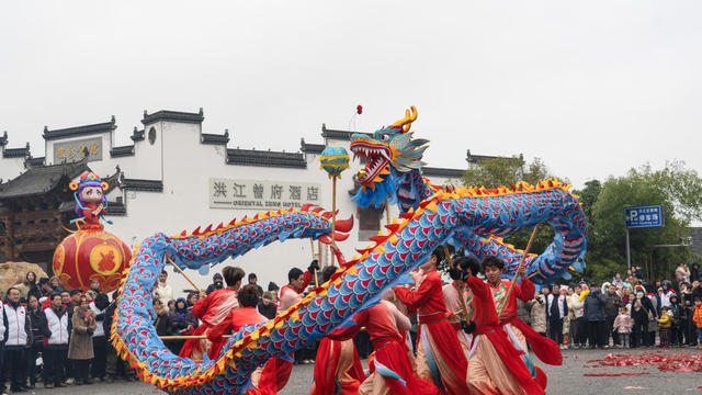 民俗   迎新春  舞龙  旅游  古城   
