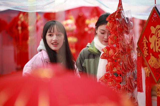 春节、年货、集市、花卉、新春饰品
