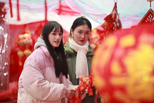 春节、年货、集市、花卉、新春饰品