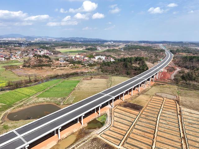 初春  时节  天气  公路  立交桥  高速  油菜  农田  交通  田园