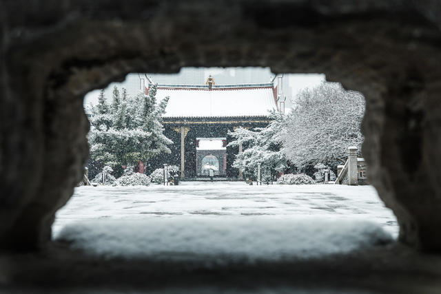 雪景  古建  文庙  孔子  建筑  历史